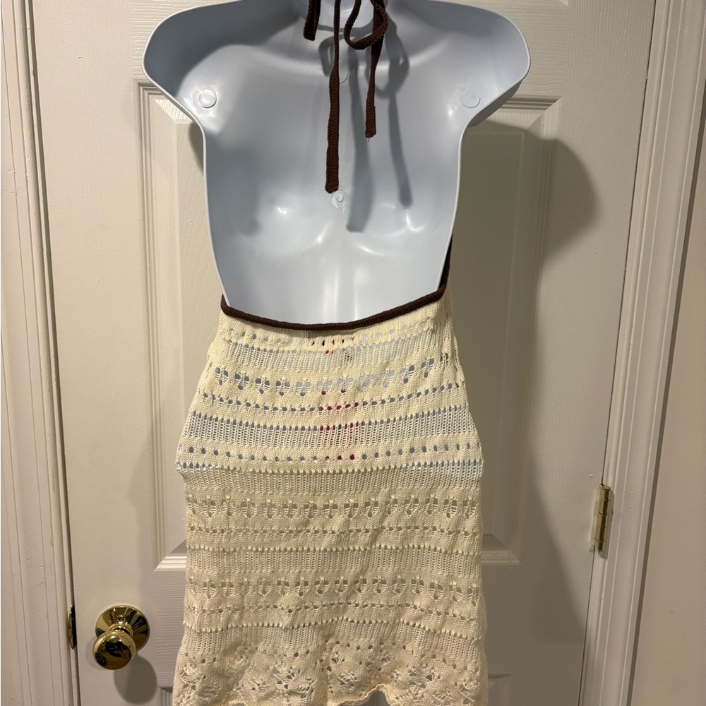 Edikted Coastal crochet halter mini dress - Picture 2 of 5